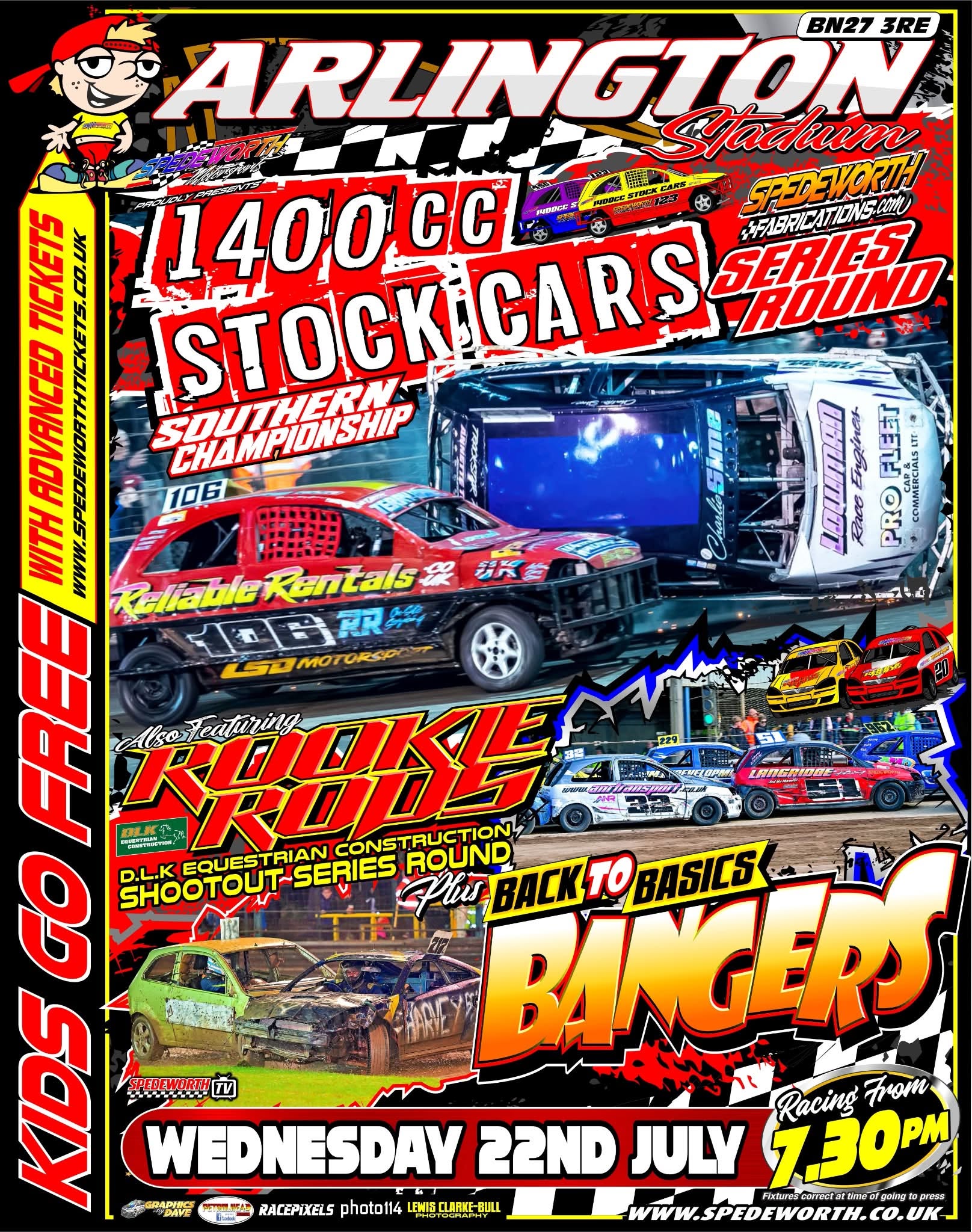 Arlington 22nd July 2026 B2B Bangers 1400cc Stock Cars
